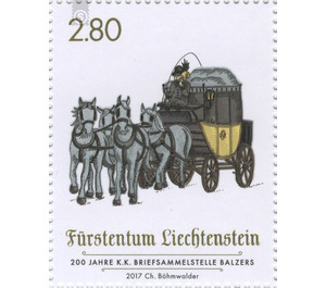 200 years of the k.k. Briefsammelstelle Balzers - Stagecoach  - Liechtenstein 2017 - 280 Rappen