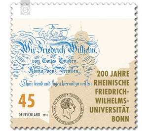 200 years of the Rheinische Friedrich-Wilhelms-Universität Bonn  - Germany / Federal Republic of Germany 2018 - 45 Euro Cent