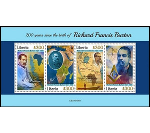 200th Anniversary of the Birth of Richard Francis Burton - West Africa / Liberia 2021