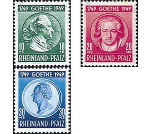 200th birthday  - Germany / Western occupation zones / Rheinland-Pfalz 1949 Set