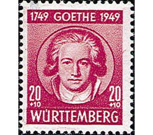200th birthday  - Germany / Western occupation zones / Württemberg-Hohenzollern 1949 - 20 Pfennig
