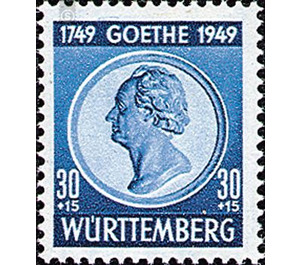 200th birthday  - Germany / Western occupation zones / Württemberg-Hohenzollern 1949 - 30 Pfennig