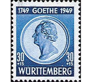 200th birthday  - Germany / Western occupation zones / Württemberg-Hohenzollern 1949 - 30 Pfennig