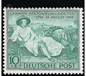 200th birthday of Johann Wolfgang von Goethe  - Germany / Western occupation zones / American zone 1949 - 10 Pfennig