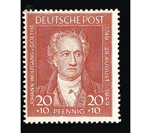 200th birthday of Johann Wolfgang von Goethe  - Germany / Western occupation zones / American zone 1949 - 20 Pfennig