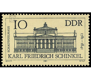 200th birthday of Karl Friedrich Schinkel  - Germany / German Democratic Republic 1981 - 10 Pfennig
