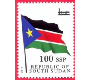 2017 Surcharge on 2011 Flag Stamp - East Africa / South Sudan 2017 - 100