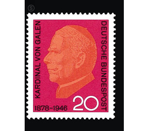 20th anniversary of death of cardinal Clemens August Graf Galen  - Germany / Federal Republic of Germany 1966 - 20 Pfennig