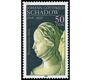 225th birthday of Johann Gottfried Schadow  - Germany / German Democratic Republic 1989 - 50 Pfennig