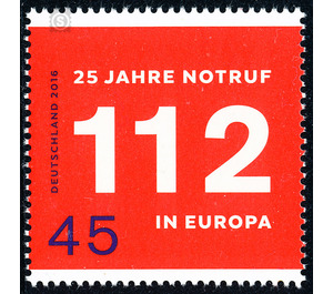 25 years Emergency number 112 in Europe  - Germany / Federal Republic of Germany 2016 - 45 Euro Cent