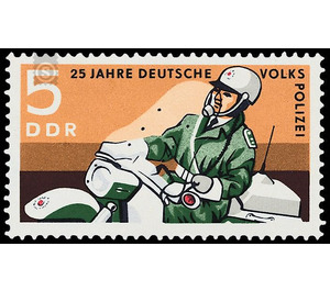 25 years German People's Police  - Germany / German Democratic Republic 1970 - 5 Pfennig