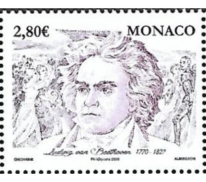 250th Anniversary of Birth of Ludwig von Beethoven - Monaco 2020 - 2.80