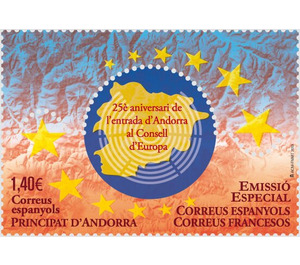 25th Anniversary of Andorra in Council Of Eurpe - Andorra, Spanish Administration 2019 - 1.40