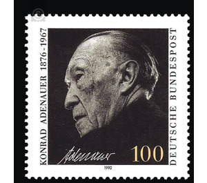 25th anniversary of death of Konrad Adenauer  - Germany / Federal Republic of Germany 1992 - 100 Pfennig