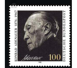 25th anniversary of death of Konrad Adenauer  - Germany / Federal Republic of Germany 1992 - 100 Pfennig