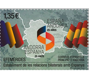 25th Anniversary of Diplomatic Relations with Spain - Andorra, Spanish Administration 2018 - 1.35