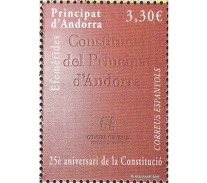 25th Anniversary of the Constitution - Andorra, Spanish Administration 2018 - 3.30