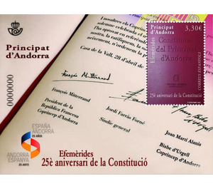 25th Anniversary of the Constitution - Andorra, Spanish Administration 2018