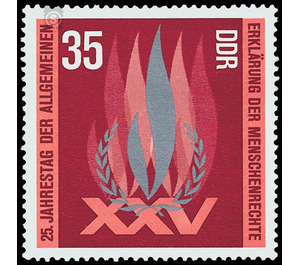 25th anniversary the declaration of human rights  - Germany / German Democratic Republic 1973 - 35 Pfennig
