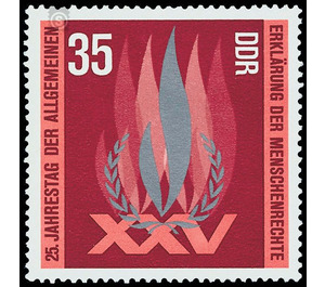 25th anniversary the declaration of human rights  - Germany / German Democratic Republic 1973 - 35 Pfennig