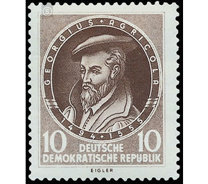 400th anniversary of death of Georgius Agricola  - Germany / German Democratic Republic 1955 - 10 Pfennig