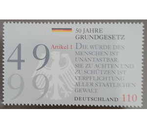50 years Basic Law  - Germany / Federal Republic of Germany 1999 - 110 Pfennig