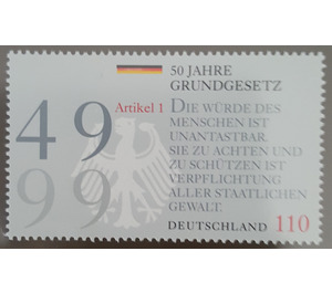 50 years Basic Law  - Germany / Federal Republic of Germany 1999 - 110 Pfennig