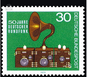50 years of German broadcasting  - Germany / Federal Republic of Germany 1973 - 30 Pfennig