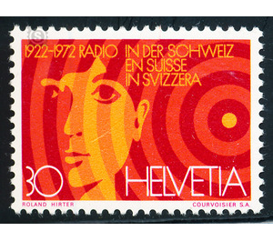 50 years of radio  - Switzerland 1972 - 30 Rappen