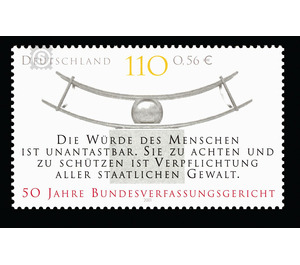 50 years of the Federal Constitutional Court in Karlsruhe  - Germany / Federal Republic of Germany 2001 - 110 Pfennig