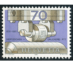 50 years stamp print  - Switzerland 1980 - 70 Rappen