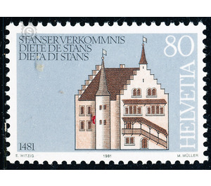 500 years  - Switzerland 1981 - 80 Rappen