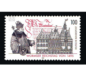 500th anniversary of the convening of the Worms Reichstag  - Germany / Federal Republic of Germany 1995 - 100 Pfennig