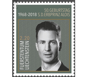 50th Birthday of H.S.H. Hereditary Prince Alois von und zu Liechtenstein - H.S.H. Hereditary Prince Alois von und zu Liechtenstein  - Liechtenstein 2018 - 220 Rappen