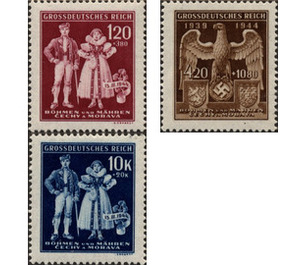 5th anniversary of the establishment of the protectorate - Germany / Old German States / Bohemia and Moravia 1944 Set
