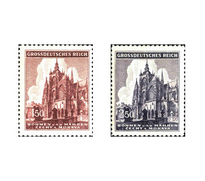 600 years St.-Veits-Cathedral, Prague - Germany / Old German States / Bohemia and Moravia 1944 Set