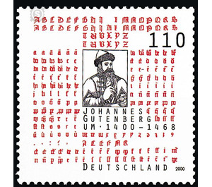 600th birthday of Johannes Gutenberg  - Germany / Federal Republic of Germany 2000 - 110 Pfennig