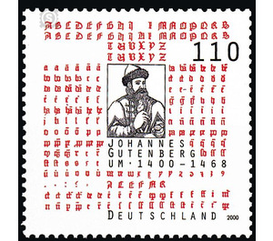 600th birthday of Johannes Gutenberg  - Germany / Federal Republic of Germany 2000 - 110 Pfennig