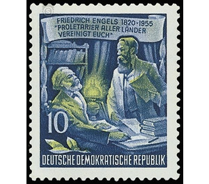 60th anniversary of death of Friedrich Engels  - Germany / German Democratic Republic 1955 - 10 Pfennig