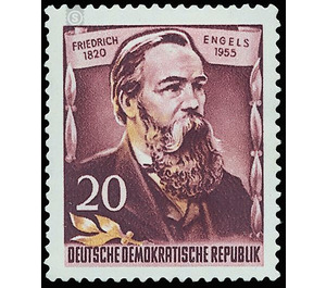 60th anniversary of death of Friedrich Engels  - Germany / German Democratic Republic 1955 - 20 Pfennig