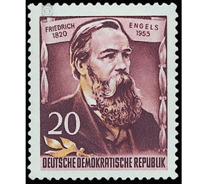 60th anniversary of death of Friedrich Engels  - Germany / German Democratic Republic 1955 - 20 Pfennig