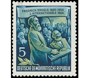 60th anniversary of death of Friedrich Engels  - Germany / German Democratic Republic 1955 - 5 Pfennig