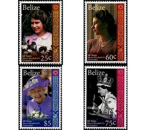 60th anniversary of the coronation of Queen Elizabeth II - Central America / Belize 2013 Set