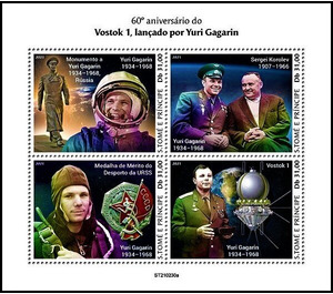 60th Anniversary of the Vostok 1 and the First Man in Space - Central Africa / Sao Tome and Principe 2021