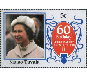 60th Birthday of her majesty Queen Elizabeth II - Polynesia / Tuvalu, Niutao 1986