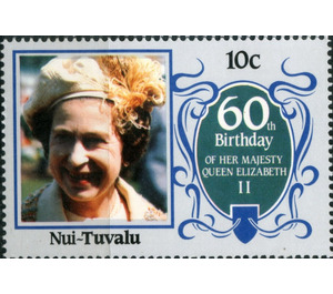 60th Birthday of her majesty Queen Elizabeth II - Polynesia / Tuvalu, Nui 1986