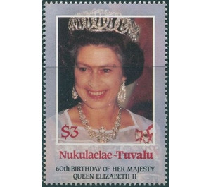 60th Birthday of her majesty Queen Elizabeth II - Polynesia / Tuvalu, Nukulaelae 1986