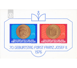 70th Birthday  - Liechtenstein 1976 - 2 Franken