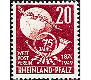 75 years  - Germany / Western occupation zones / Rheinland-Pfalz 1949 - 20 Pfennig