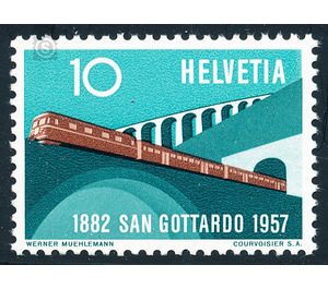 75 years Gotthardbahn  - Switzerland 1957 - 10 Rappen